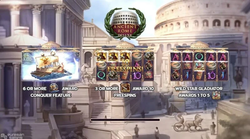 Ancient Rome Deluxe AI - huvudskärm med hjul och gränssnitt