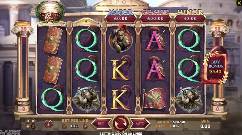 Ancient Rome Deluxe AI - spel med en vinnande linje